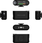 Hollyland Lark Max 2 Solo creator wireless microphone system with compact transmitter and receiver for high-quality audio.