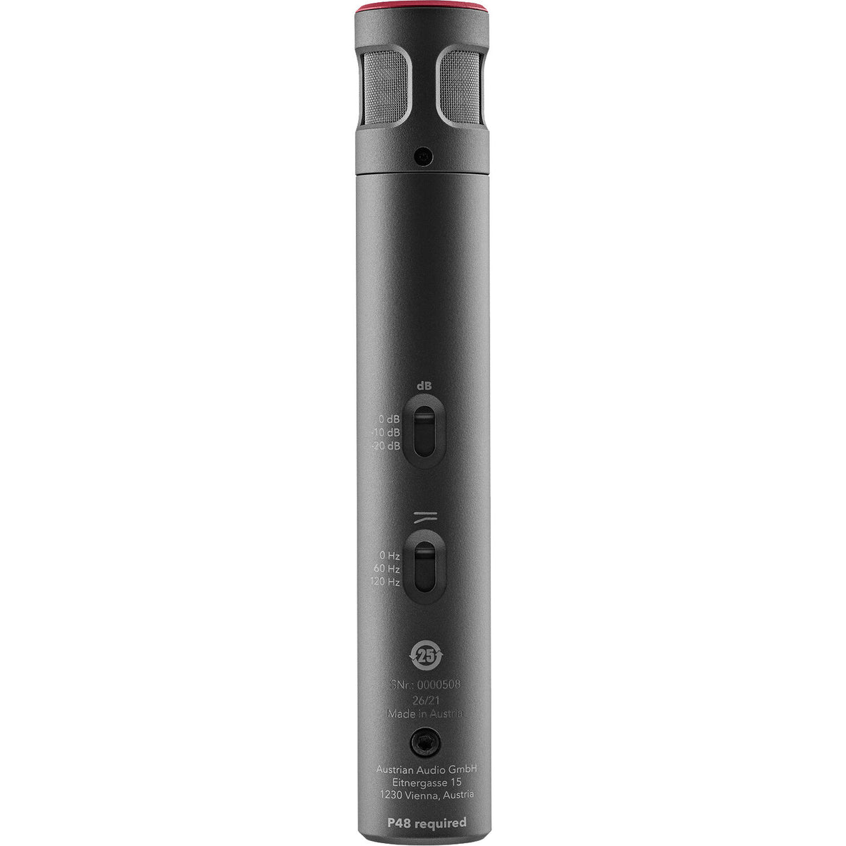 Austrian Audio CC8 stereo condenser microphone set with two microphones and accessories on a stand.