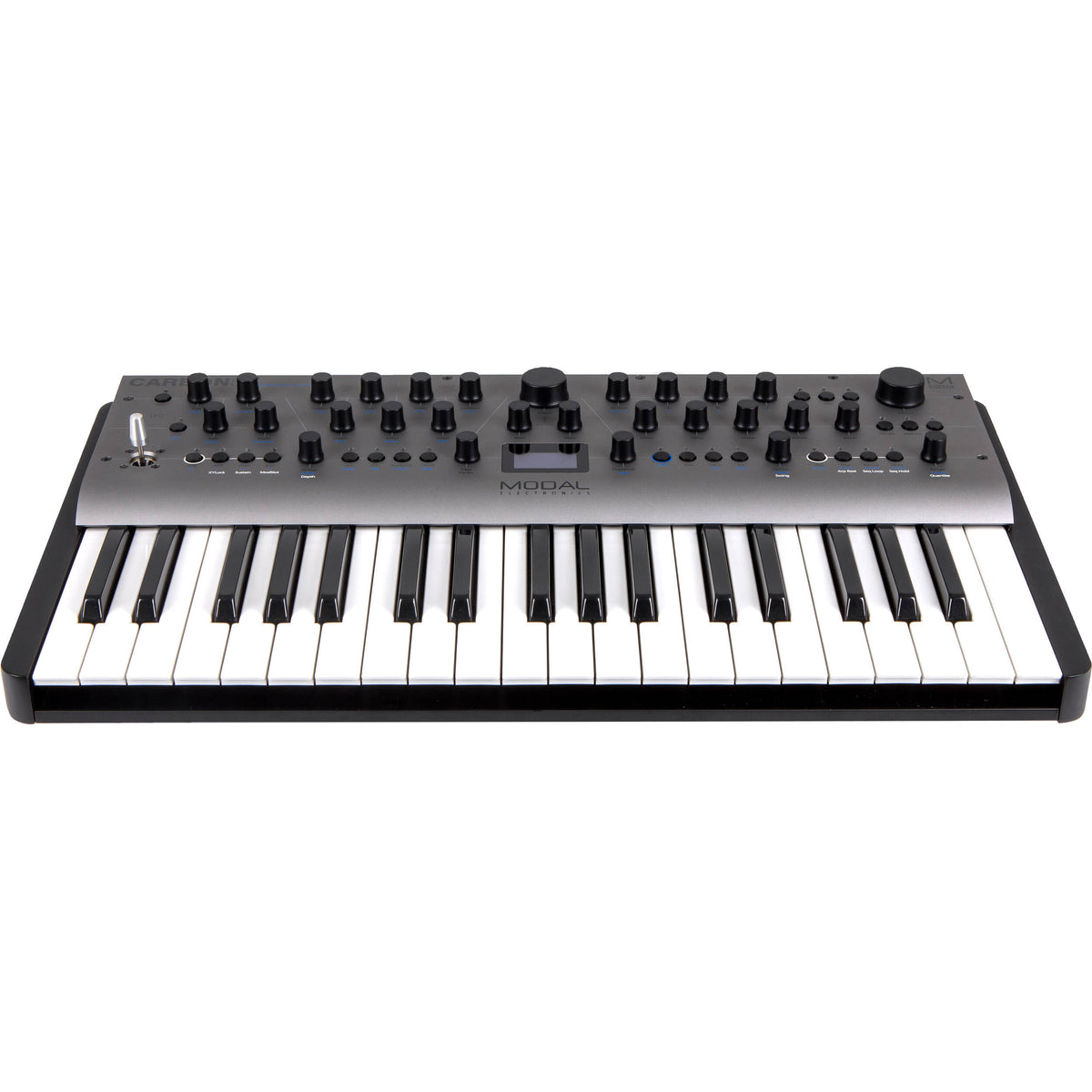 Modal Electronics Carbon8 keyboard synthesizer with a compact design and control knobs, ready for music production.