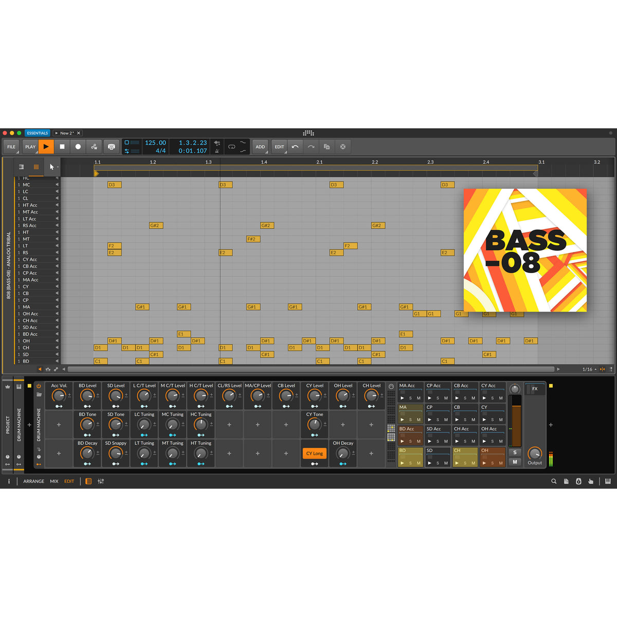 Bitwig Studio 5 music production software interface with digital audio workstation features and colorful waveform displays.