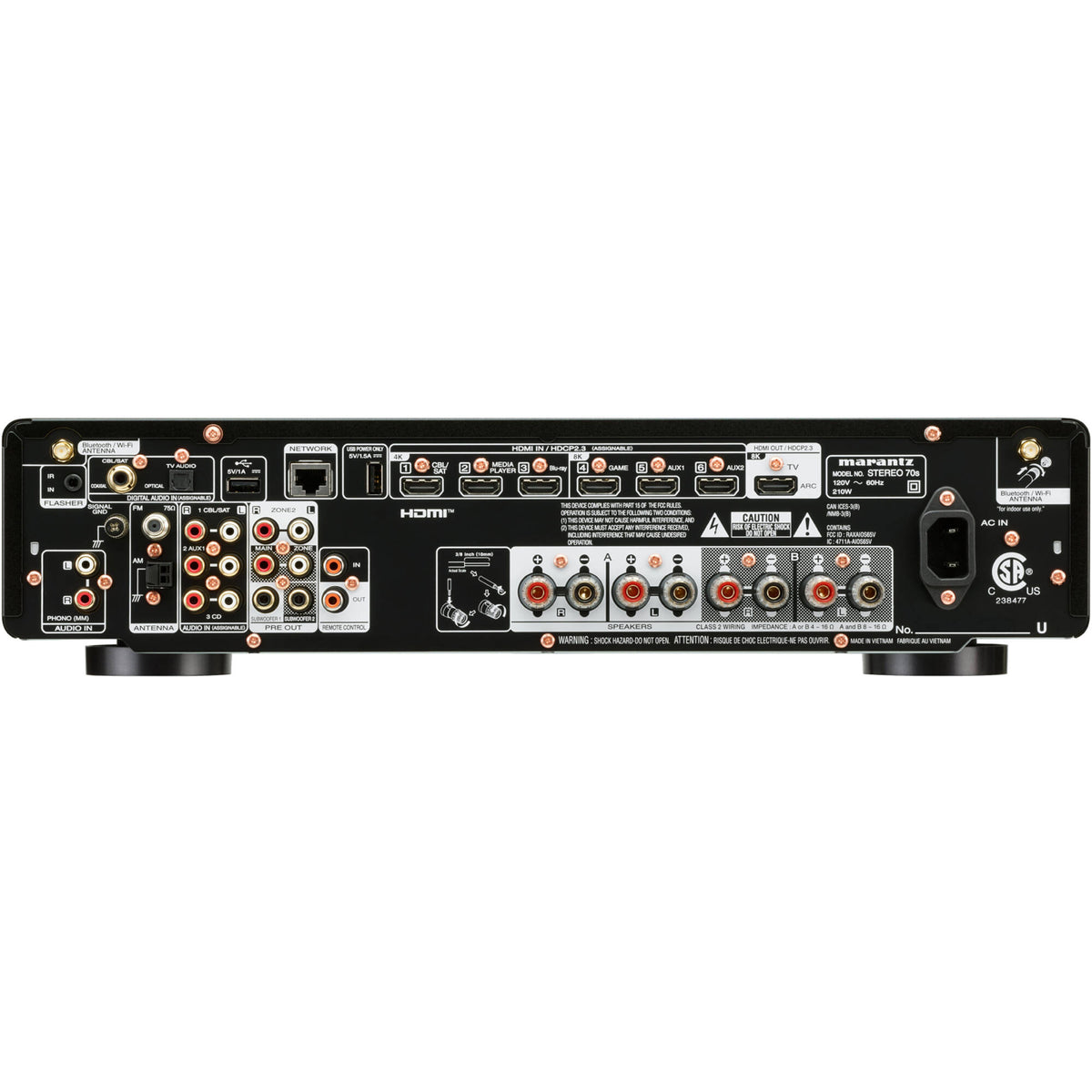 Marantz Stereo 70s stereo amplifier with vintage design and control knobs, showcasing a classic audio component.