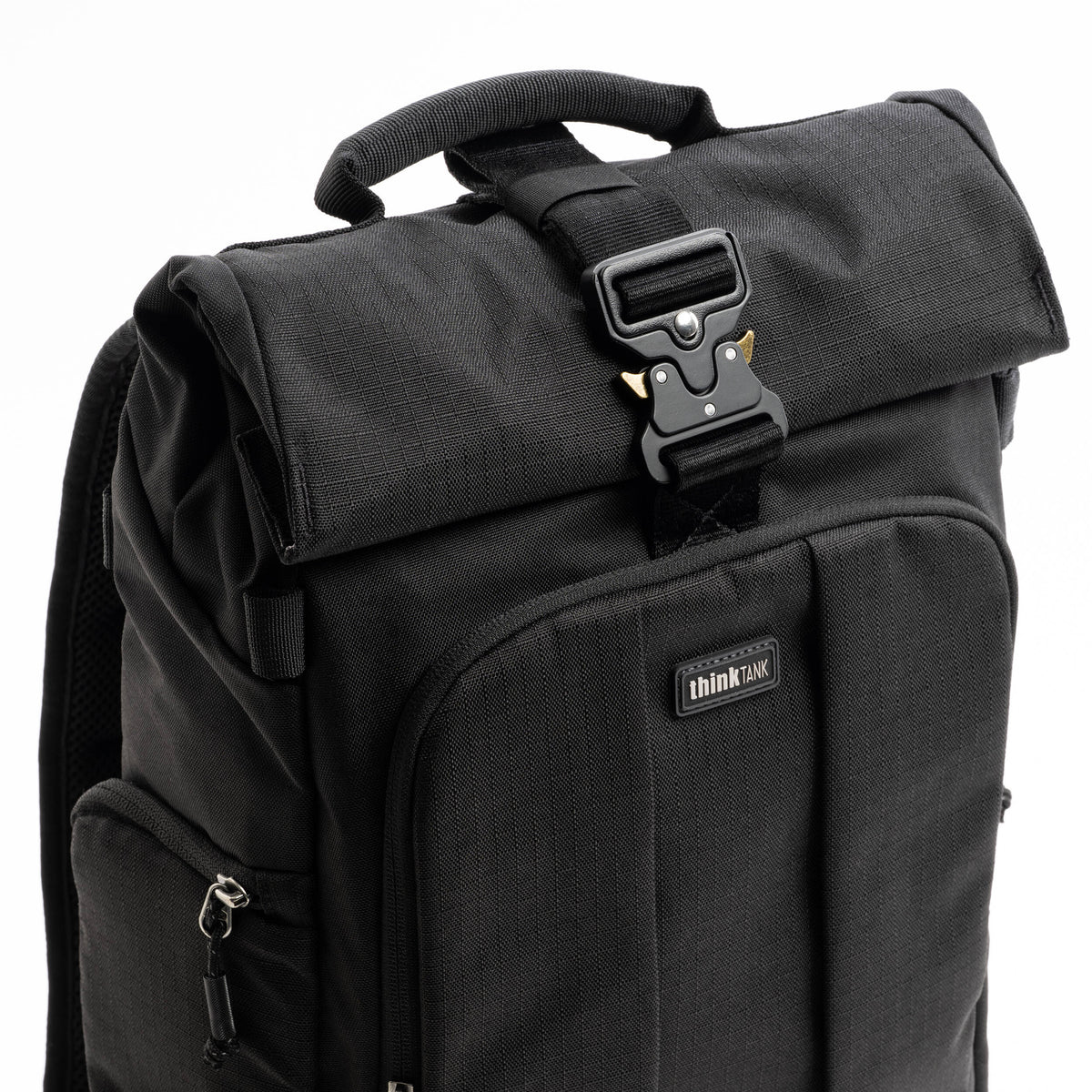 Think Tank FocusPoint RollTop video equipment bag with padded interior and adjustable straps for secure gear transport