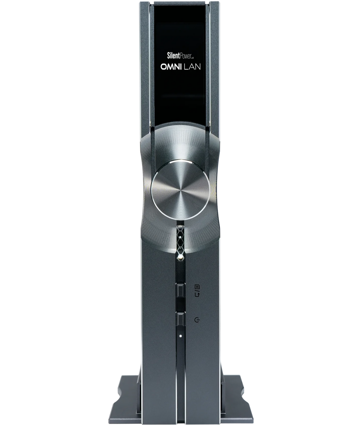 SilentPower OMNI LAN noise filter and conditioner for network devices, designed to reduce interference and improve signal quality.