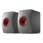 KEF LS50 Wireless II wireless speakers with sleek black design and compact form factor, showcasing modern audio equipment.