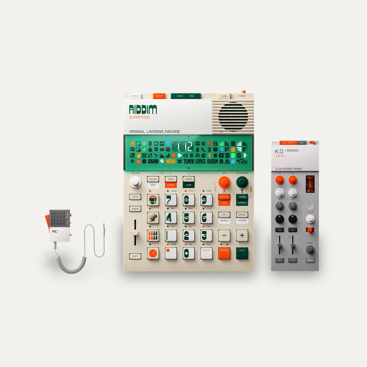 Teenage Engineering EP-40 Riddim Supertone + EP-136 K.O. Sidekick + EP-2350 FX MIC Sound System Set