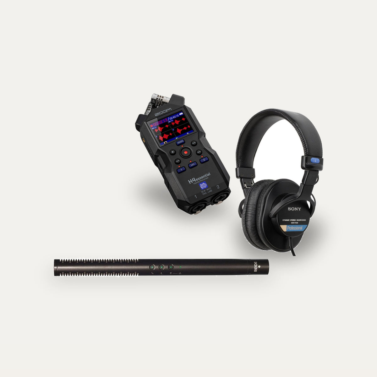 Zoom H4essential + Rode NTG4+ + Sony MDR-7506 Field Recording Starter Set